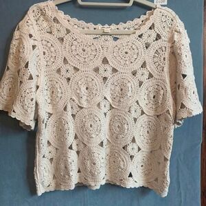 Ultra Pink Size Small Crochet Top